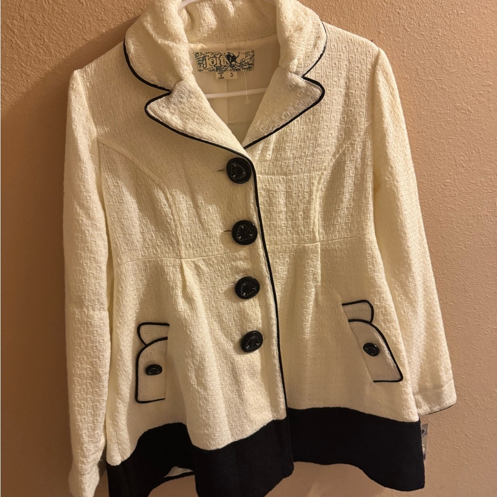 Elegant White and Black Women's Jacket